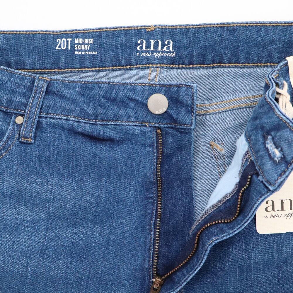 New A.N.A. Plus Size 20 Tall Mid Rise Skinny Jeans 33" Inseam Stretch Womens NWT - Picture 5 of 9